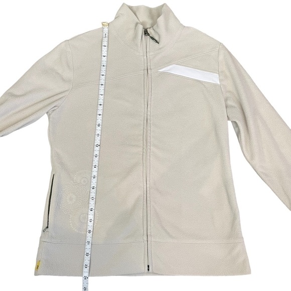 EUC Löle cream coloured polar fleece zip-up, size large. - Picture 10 of 12